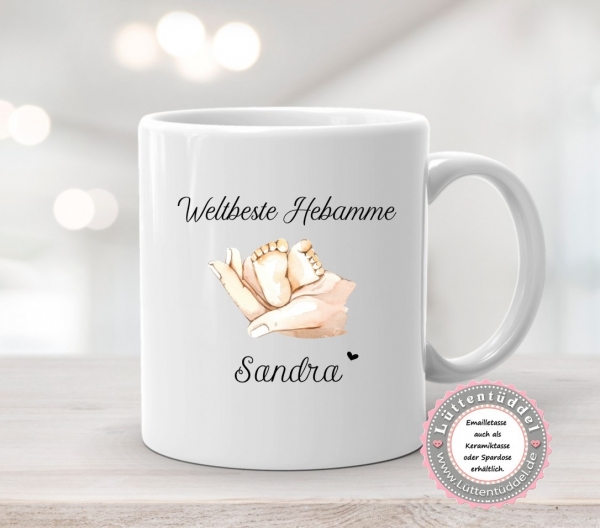 zauberhafter Blumentopf oder Becher, Tasche... Hebamme, Danke sagen, Geschenk, Abschied, Gärtner, Hobbygärtner, Mitbringsel....von Lüttentüddel®